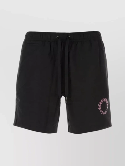 Burberry Polyester Swim Shorts With Elastic Waist And Pockets In Black