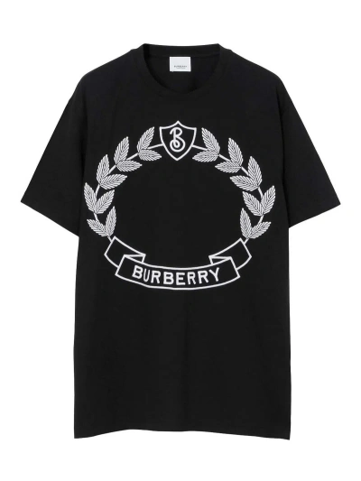Burberry Oak Leaf Logo-print T-shirt In Black