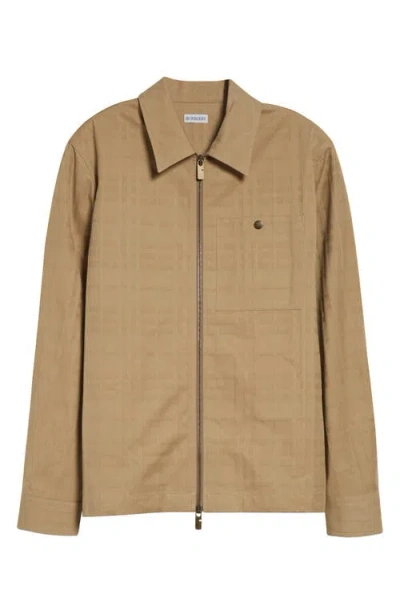 Burberry Oakwell Cotton Jacquard Zip Jacket In Brown
