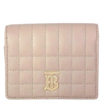 Pre-owned Burberry Oat Beige Ladies Tri-fold Quilted Wallet 8066041