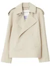 Burberry Off-centre Canvas Trench Jacket In Beige