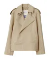 Burberry Canvas Trench Jacket In Nude