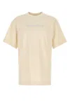 Burberry Crew Neck Cotton T-shirt Monochrome Pattern In Off White
