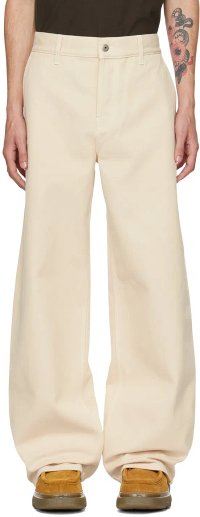 Burberry Off-white Ekd Jeans In Soap