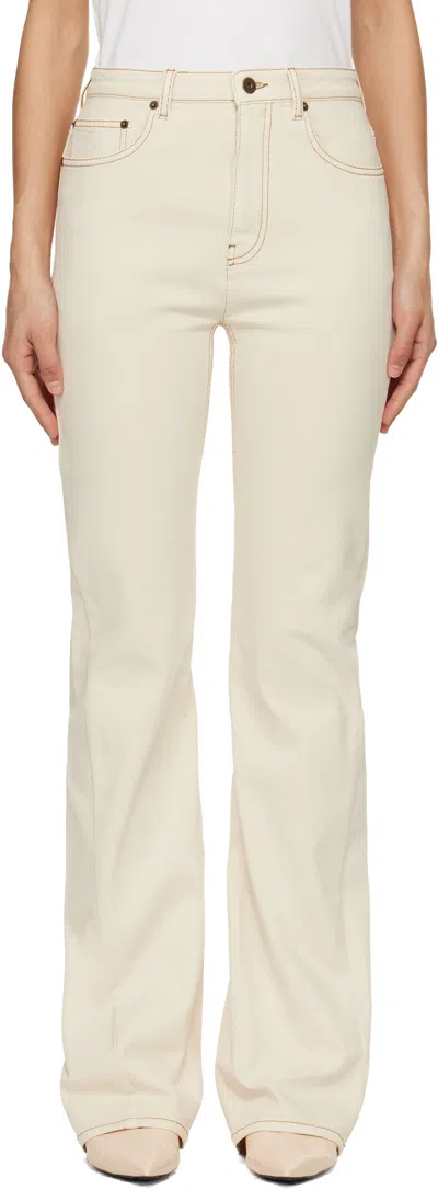 Burberry Women High-waisted Bootcut Jeans In Gray