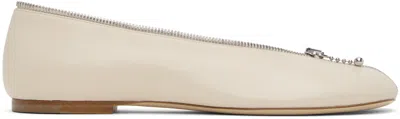 Burberry Sadler Zip Ballerinas In Neutral