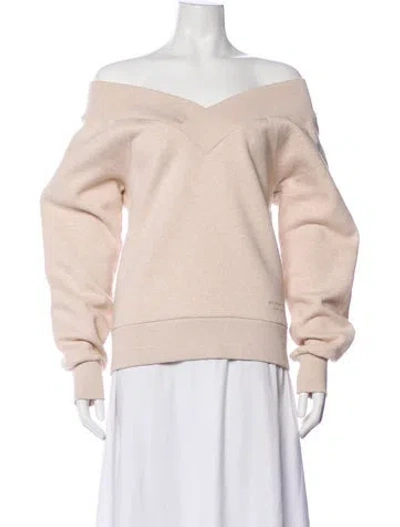 Pre-owned Burberry Off-the-shoulder Long Sleeve Sweatshirt W/ Tags In Neutral