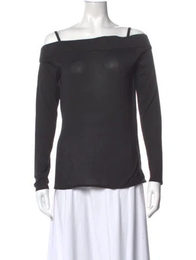 Pre-owned Burberry Off-the-shoulder Long Sleeve Top In Black