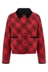 Burberry Cropped Check Cotton Quilted Jacket In Multi