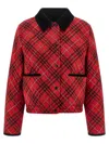 Burberry Cropped Check Cotton Quilted Jacket In Multi