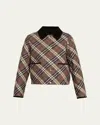 Burberry Cropped Check Quilted Cotton Jacket
