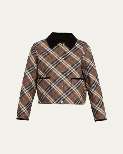 BURBERRY OLDHAM CHECK QUILTED BARN JACKET