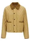 Burberry Quilted Jacket With Corduroy Collar And Pockets