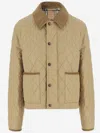 Burberry Padded Jackets With Corduroy Collar In Neutral