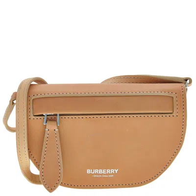 Burberry Olympia Leather Leather Crossbody Card Case In Orange