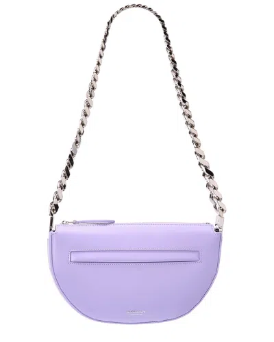 Burberry Olympia Mini Leather Shoulder Bag In Purple