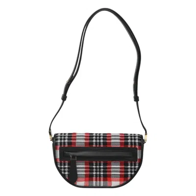 Pre-owned Burberry Olympia Red Canvas Shoulder Bag ()