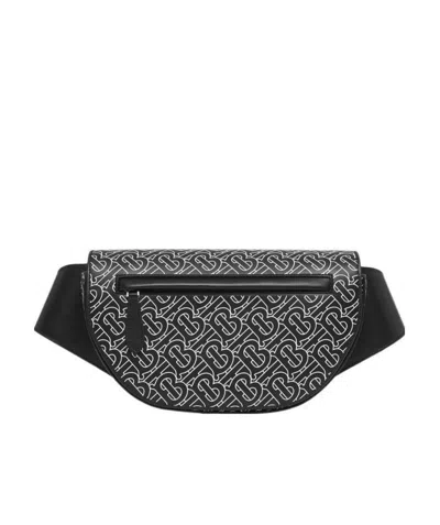 Burberry Olympia Tb Monogram-print Belt Bag In Black