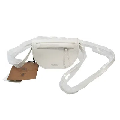 Pre-owned Burberry Olympia White Leather Wallet  ()