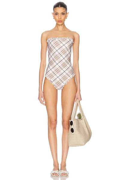 Burberry One Piece Swimsuit In Grey