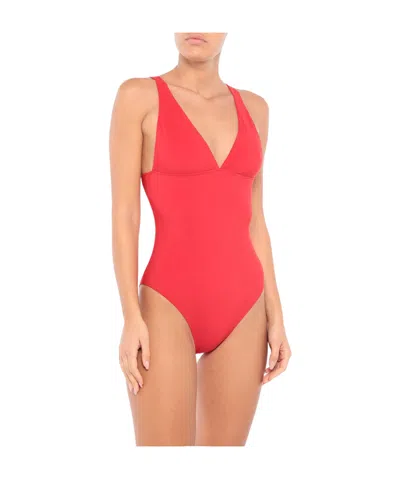 Burberry One-piece Swimsuits In Red