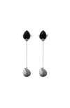 Burberry Shield Pendant Earring In Silver/black