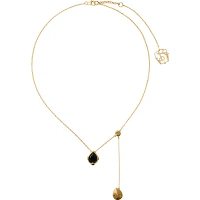 BURBERRY BURBERRY ONYX SHIELD PENDANT NECKLACE