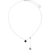 Burberry Shield Pendant Necklace In Silver/black/clear