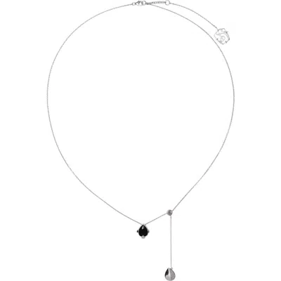 BURBERRY BURBERRY ONYX SHIELD PENDANT NECKLACE