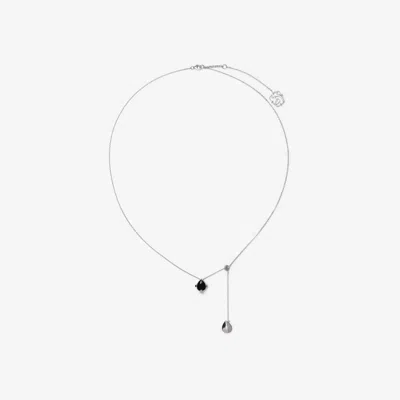 BURBERRY BURBERRY ONYX SHIELD PENDANT NECKLACE