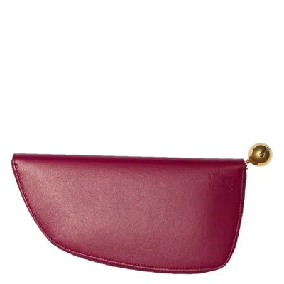 Burberry Open Box -  Ladies Large Shield Leather Wallet In Red