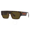 Burberry Micah Brown Browline Men's Sunglasses Be4397u 300273 58 In Brown/red