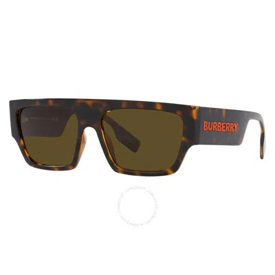 Burberry Micah Brown Browline Men's Sunglasses Be4397u 300273 58 In Brown/red