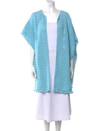 Pre-owned Burberry Open Front Sweater W/ Tags In Blue