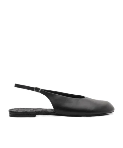 Burberry Open-heeled Ballet Shoes In Black