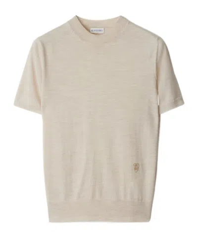 BURBERRY BURBERRY LOGO EMBROIDERED KNITTED TOP