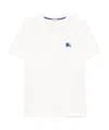 Burberry Mens Salt Ekd-embroidered Short-sleeve Cotton-jersey T-shirt In White