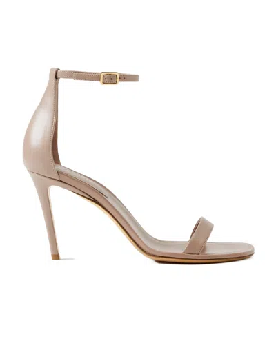 Burberry Open-toe Leather Sandals In Nude