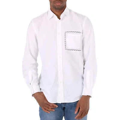 Pre-owned Burberry Optic White Cotton Poplin Classic Fit Lace Detail Oxford Shirt, Brand