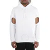 BURBERRY BURBERRY OPTIC WHITE GLOBE GRAPHIC CUT-OUT SLEEVE HOODIE