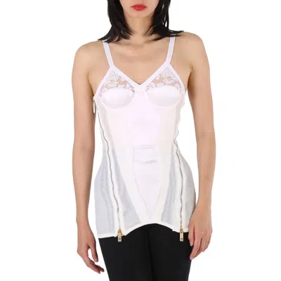 Pre-owned Burberry Optic White Lace Corset Top