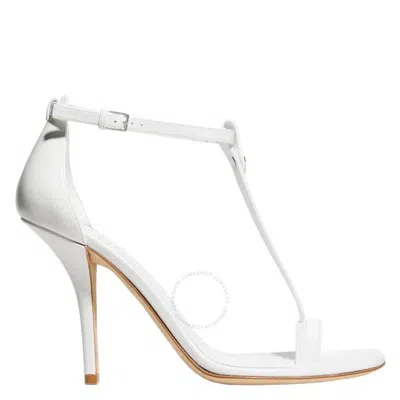Burberry Optic White Stefanie 100 Leather Sandals