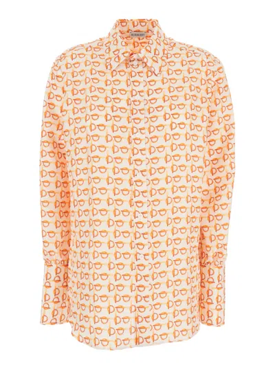 BURBERRY ORANGE B SILK SHIRT