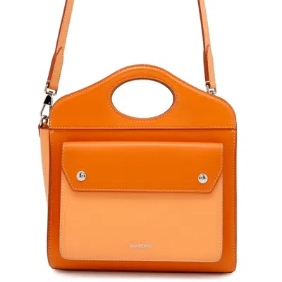 Pre-owned Burberry Orange Leather Handbag Shoulder Bag ()
