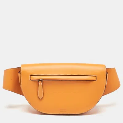 Pre-owned Burberry Orange Leather Small Olympia Bumbag