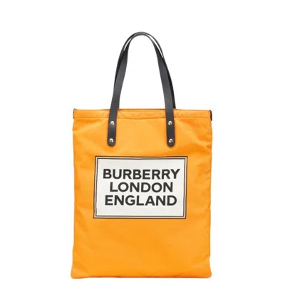 Pre-owned Burberry Orange Nylon Tote Bag ()