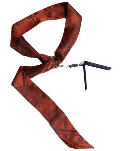 Pre-owned Burberry Orange Tie Scarf (authentic Pre-loved) In Red