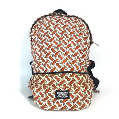Pre-owned Burberry Orange White Nylon Fanny Pack Sling Bag () In Orange, White