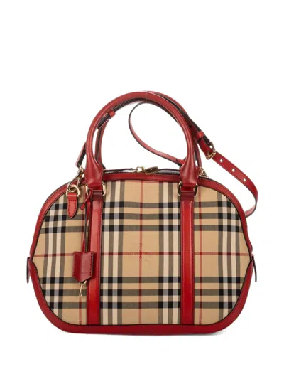 Pre-owned Burberry Orchard Horseferry Check Tote Bag In Neutrals
