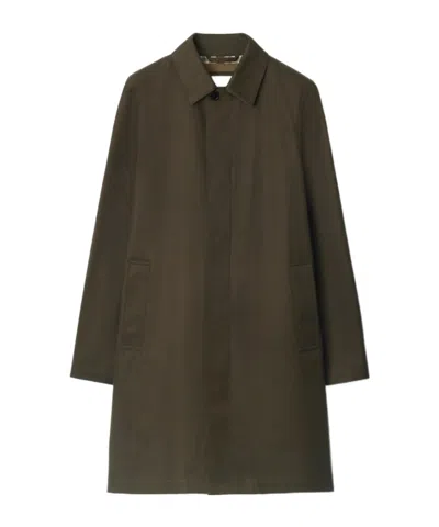 Burberry Long Sleeve Coat Collared Neck In Brown